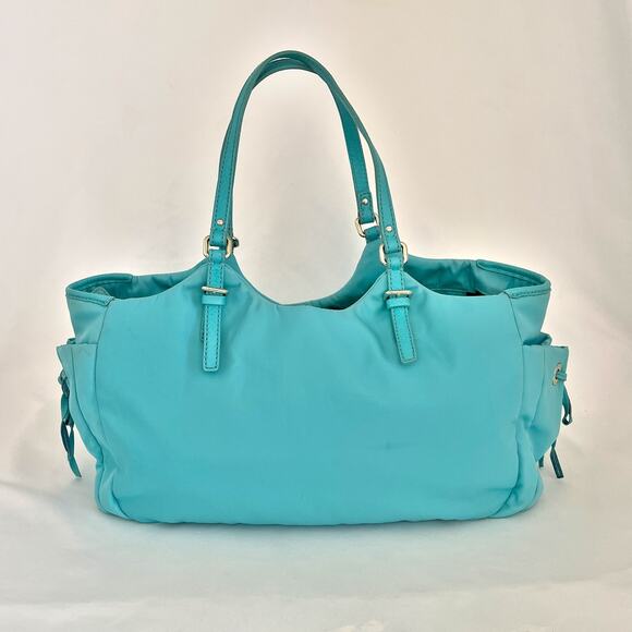 KATE SPADE Nylon and Leather Large Turquoise Shoulder Bag - Picture 4 of 15